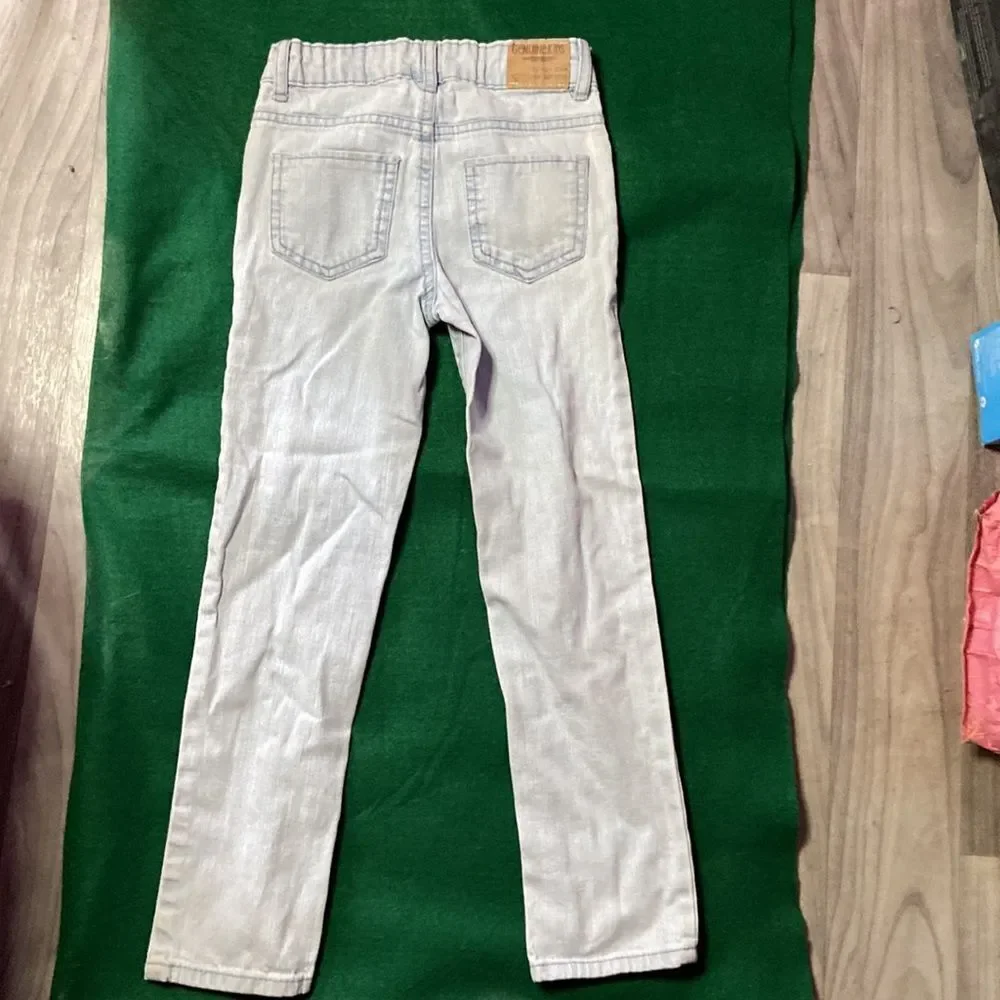 Genuine Kids Pale Blue Jeans Girls Size 5 Adjustable Waist Slim Fit Denim